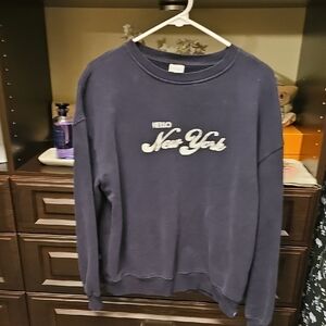 KULE Navy Crewneck Sweater with New York Print